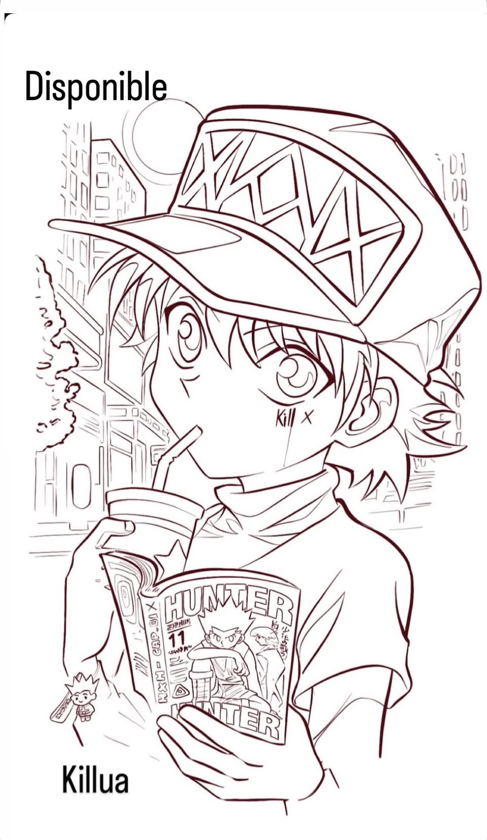 Diseño disponible Killua Hunter x Hunter a color — Camilo, CAOS Art Tattoo Chile
