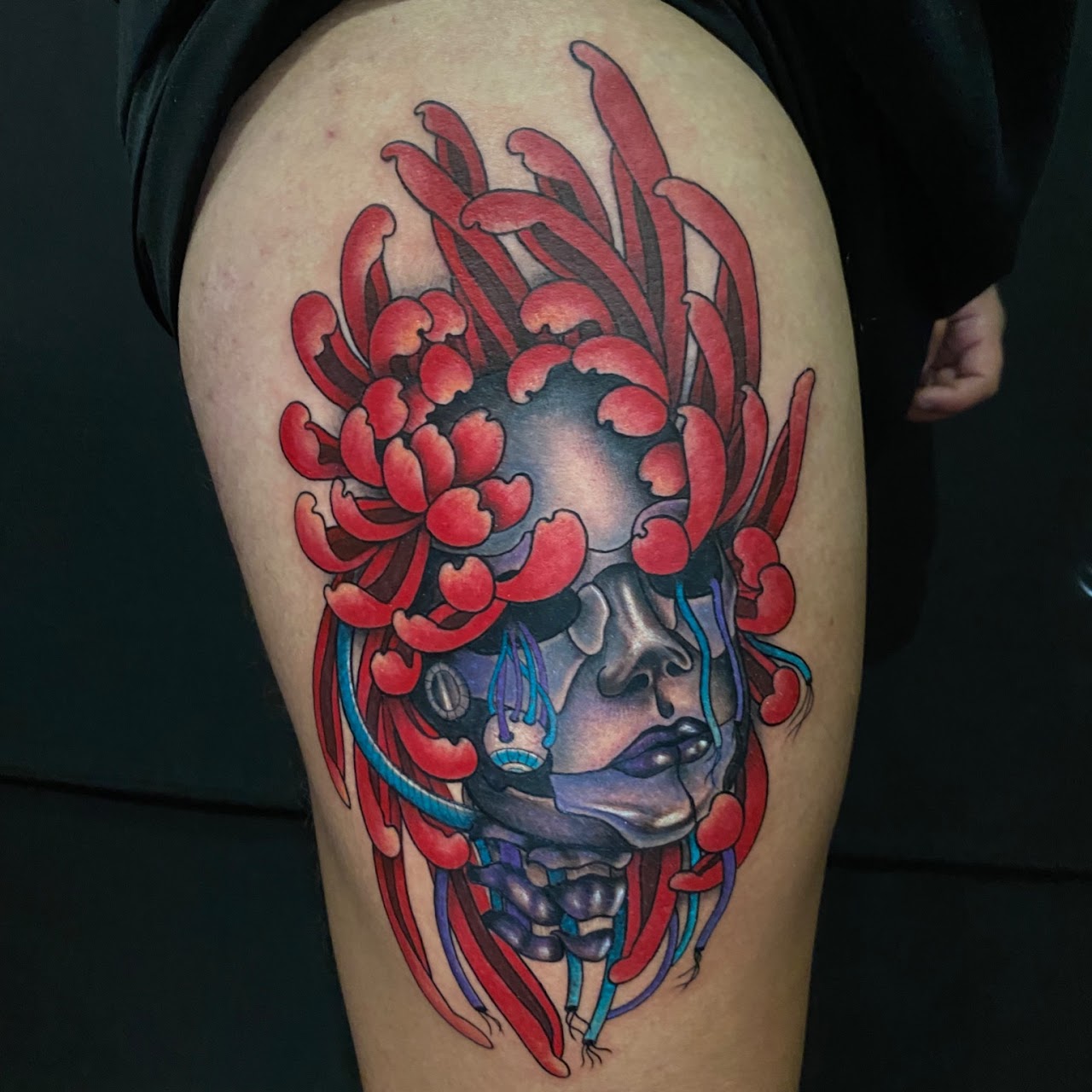 Custom color realist sleeve tattoo by Caos Art Tattoo